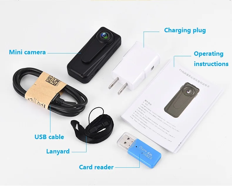 VRFEL 2018 Mini Camera Motion Detection Sport DV Portable Police Security Guard 140 Degree Audio Video Recorder | Электроника