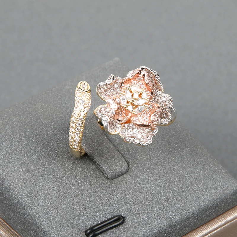 Женский Свадебный комплект из колье серёг и кольца с фианитом|Ювелирные наборы| |