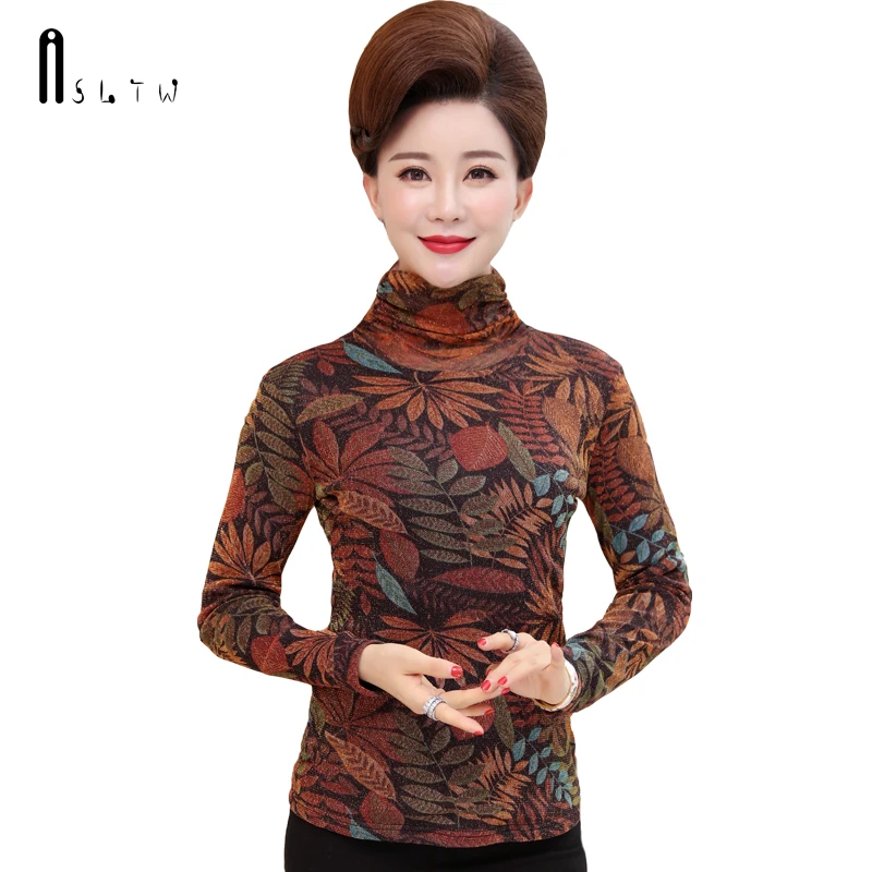 ASLTW Plus Velvet Warm Turtleneck Sweater Women New Autumn Winter Sweaters And Pullovers Print Female Tops | Женская одежда