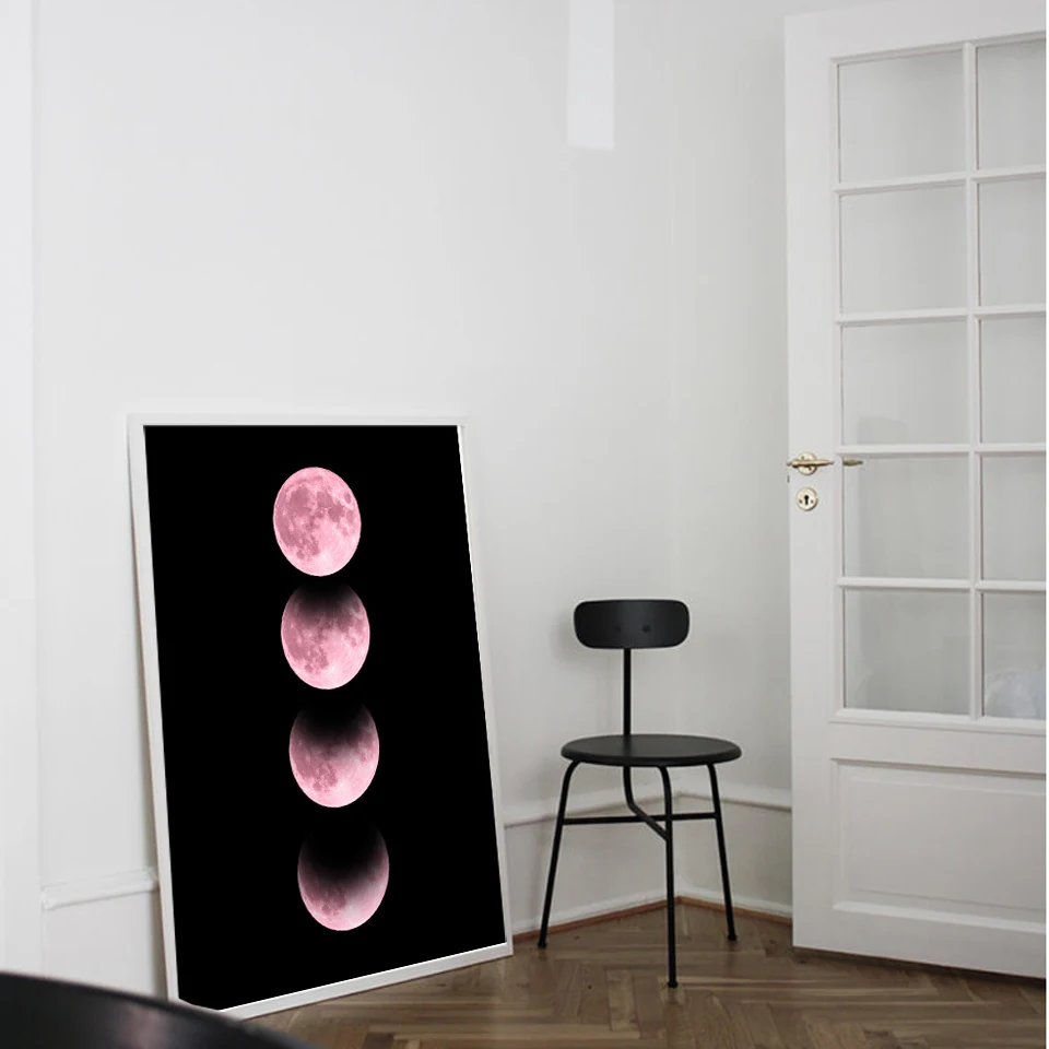 Абстрактный Рисунок Луна плакат минимализм настенная Картина на холсте Печать