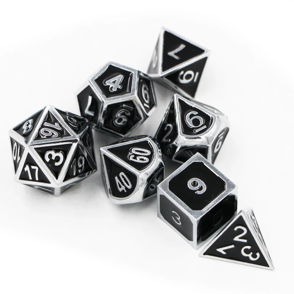IMDG 7 шт./компл. креативная РПГ игра игральные кости многогранные металлические DND