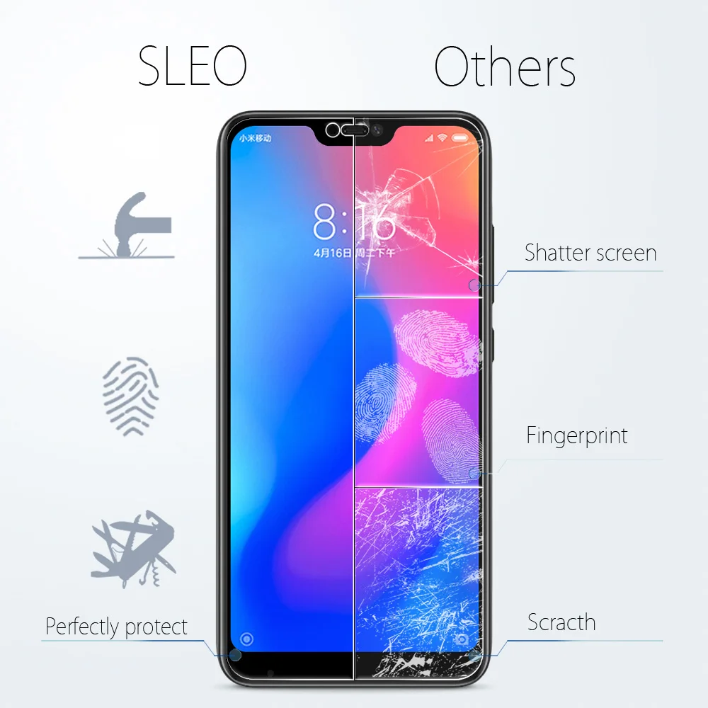 SLEO 2 шт. полное покрытие закаленное Стекло для Xiaomi Redmi 6 Pro Экран протектор pro пленка