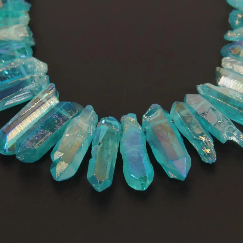 Полированные натуральные небесно-синие титановые кварцевые бриолеты