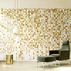 Современные креативные настенные 3D-обои с золотыми кругами, ткань для гостиной, ресторана, Роскошный домашний декор, водонепроницаемые объемные фрески, шелковая Фреска