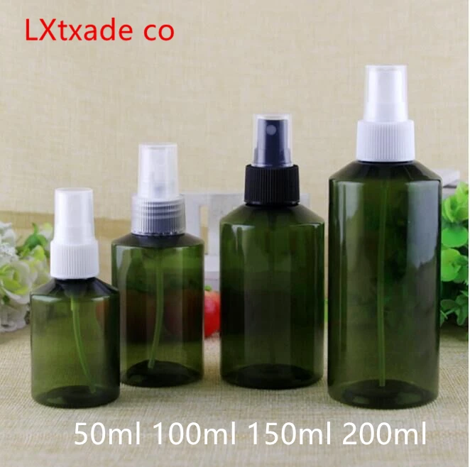 

30PCS Free Shipping 50ML 100ML 150ML 200ML Green Lucency Plastic Spray Empty Perfume Bottle Toner Product Cosmetic Containers