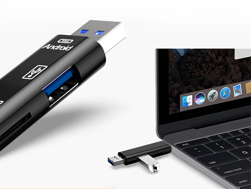 Kuman 2,0 OTG кард-ридер USB MicroUSB TypeC интерфейс с Micro SD USB TF слот для карт Y211 флэш-карт памяти для телефона