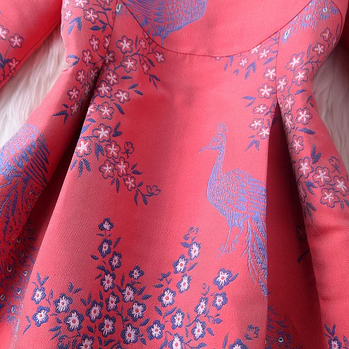 Женское жаккардовое бальное платье модное розовое элегантное короткое с