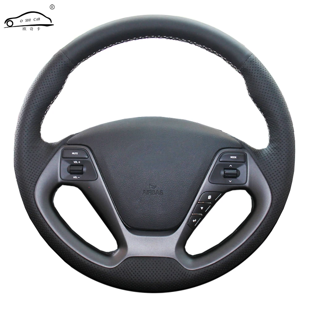 Чехол на руль автомобиля из натуральной кожи для Kia K3 2013 K2 Rio Ceed Cee 'd 2012- Cerato 2013