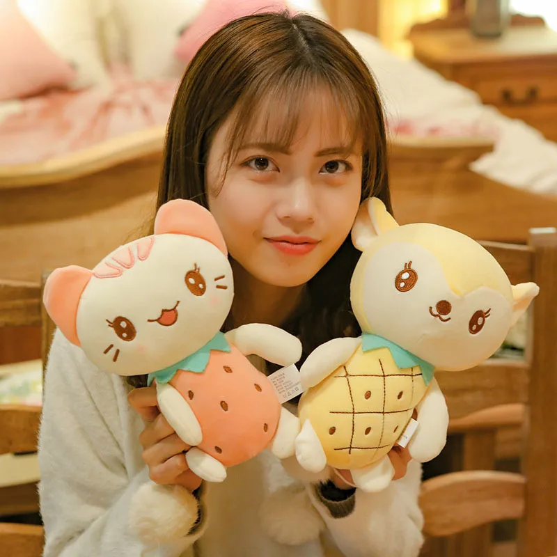 Nooer мягкие Kawaii клубника кошка ананас олень плюшевые игрушки плюшевая кукла животного подарок на день рождения
