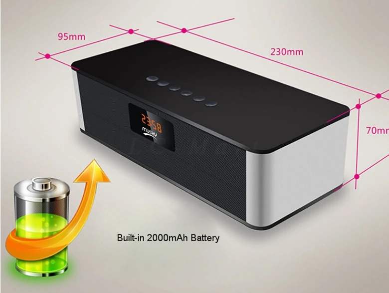MINI HIFI Wireless Bluetooth Speaker Stereo Super Bass Big Power Subwoofer Loudspeakers USB AUX TF FM Radio Built in Mic Boombox |