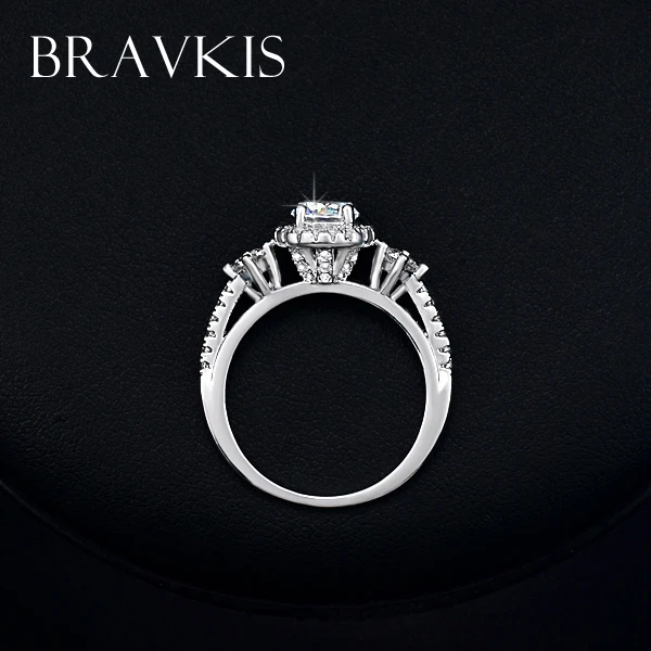 Женские винтажные обручальные кольца BRAVEKISS с 3 камнями из кубического циркония