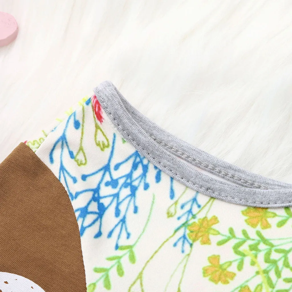 Комбинезон для маленьких мальчиков и девочек с цветочным принтом хлопковый