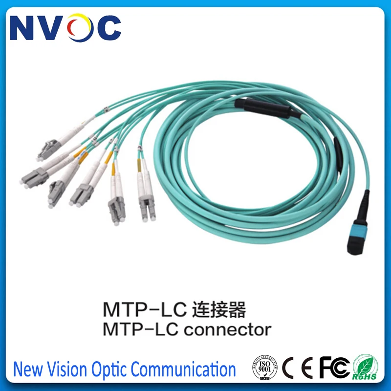 Мм MPO Male (SENKO) 8xLC UPC 2 0 мм Fanout волоконно оптический патч корд 3 8C OM4 Mini Aqua LSZH круглый