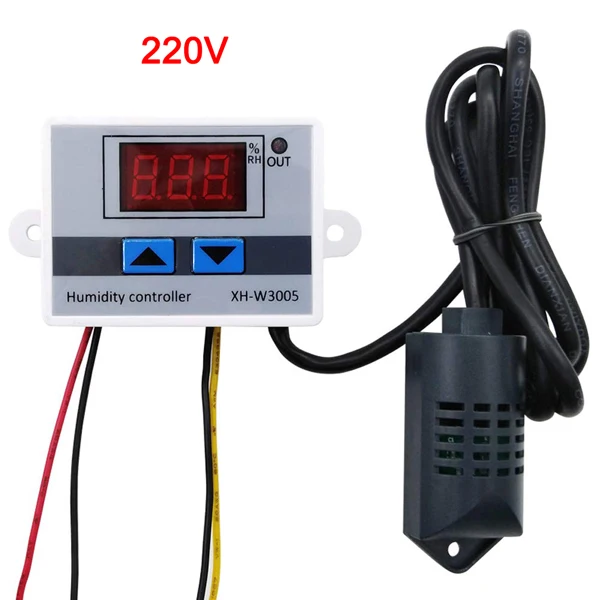 220V XH-W3005 W3005 цифровой регулятор влажности 220V 12V гигрометр переключатель контроля влажности 0~ 99% RH гигростат w/датчик влажности - Цвет: 220V