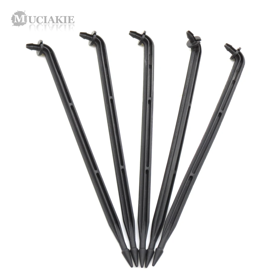 

MUCIAKIE 20PCS New Water Emitter Irrigation Connection 3mm Hose Curved Arrow Dripper Bend Sprinkler Micro Drip Fittings