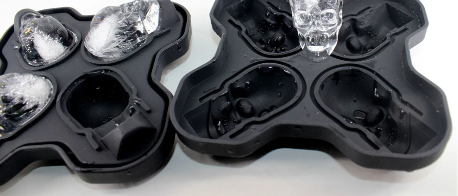 DIY Ice Cube Плесень площадь Форма силиконовая для льда Фруктового мороженого Кухня бар питьевой кости черепа подарок на Хэллоуин