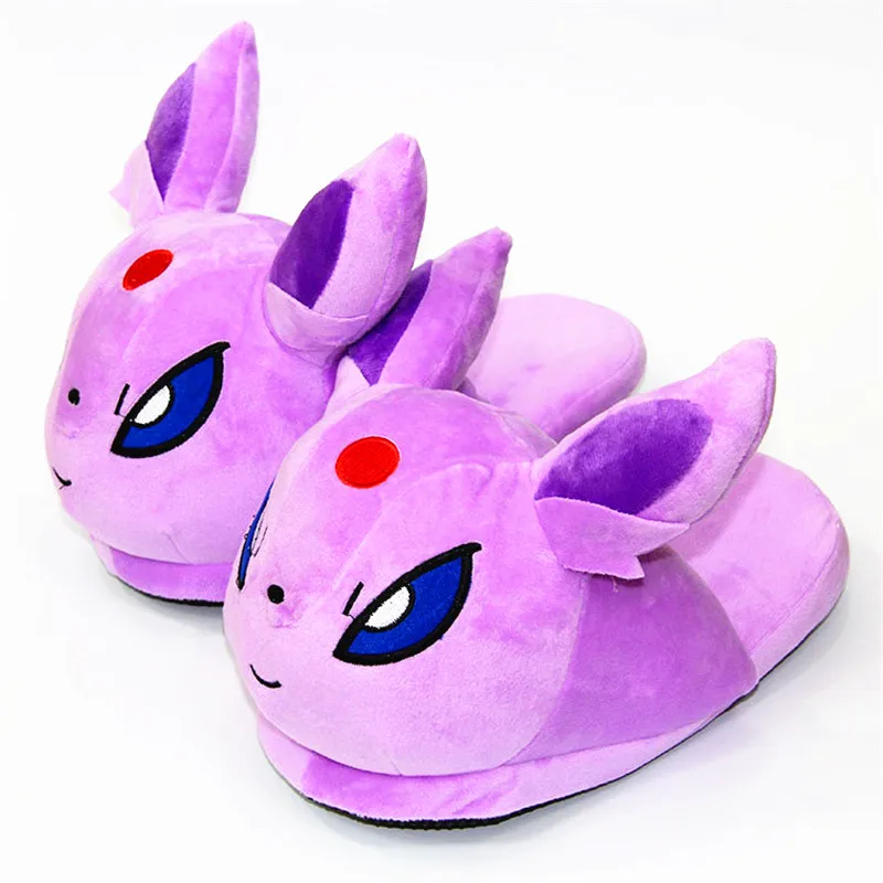 Домашние плюшевые тапочки с карманами XY Pikachu Espeon Eevee Мягкие для взрослых домашние