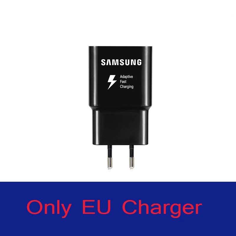 Only EU Charger Samsung A70 быстрое зарядное устройство USB адаптер питания 9 В 1.67A EU/US Быстрая зарядка type C кабель для Galaxy A30 A40 A50 A60 S10 S8 S9 Plus - Тип штекера: Only EU Charger