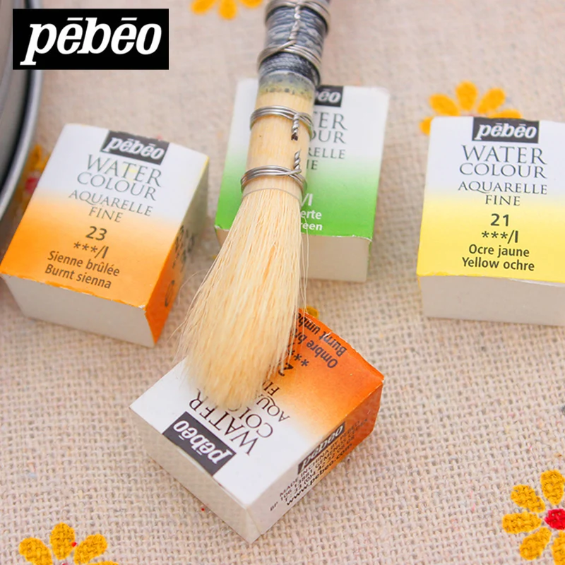 Pebeo 12/24 Colors Solid Watercolor Paint High Quality Tin Box Set For Artist School Student Pigment Aquarelle Painting Supplies |