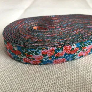 3 colored flowers 5/8 '(16 mmx5yards) цветки сливы тюльпаны розы тканые полиэстер Жаккардовая лента собака цепи аксессуары для ванной комнаты с ловкость для ошейник для собак - Color: 3 colored flowers