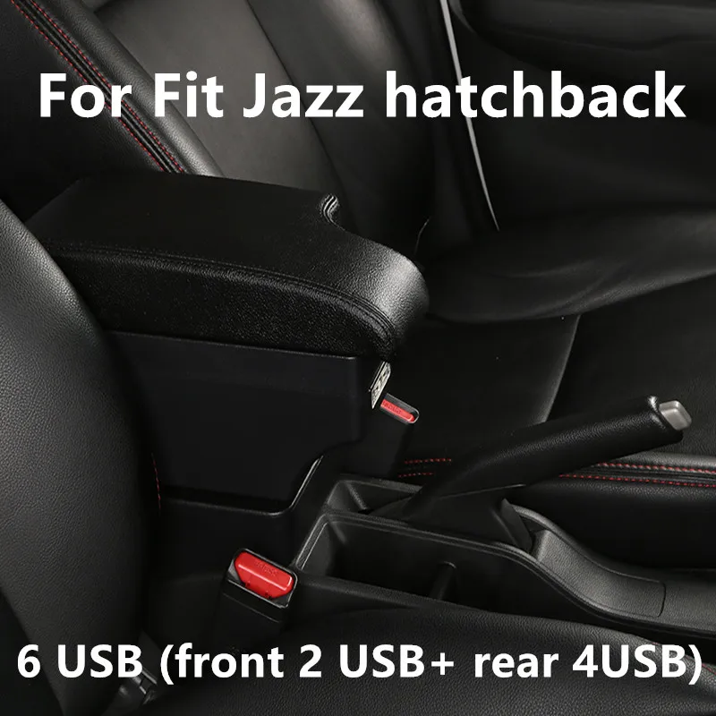 Для Jazz hatchback подлокотник коробка для хранения содержимого центрального магазина