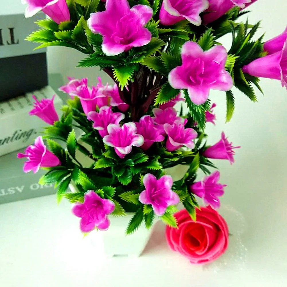 1 шт. искусственный лилий Каса бланка Цветы Поддельные растения горшок Свадебная