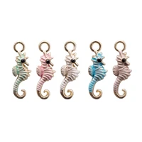 10pcslot oil drop seahorse charms pendant jewelry accessories cute gold tone enamel charms diy bracelet earring floating yz284