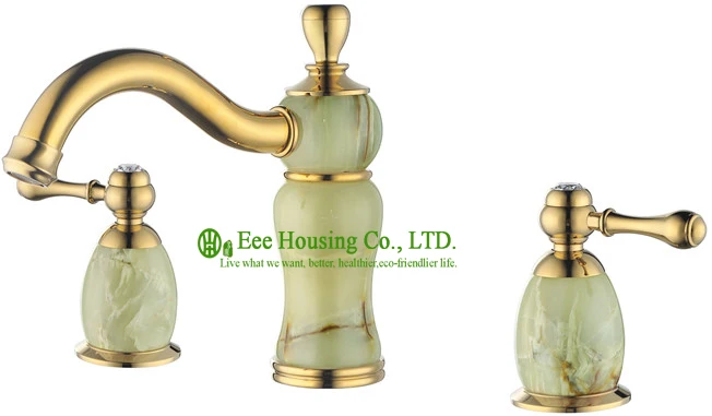 

Free Shipping brass three-hole basin mixer,basin faucet,zirconium gold and bowlder finished,bathroom accessories