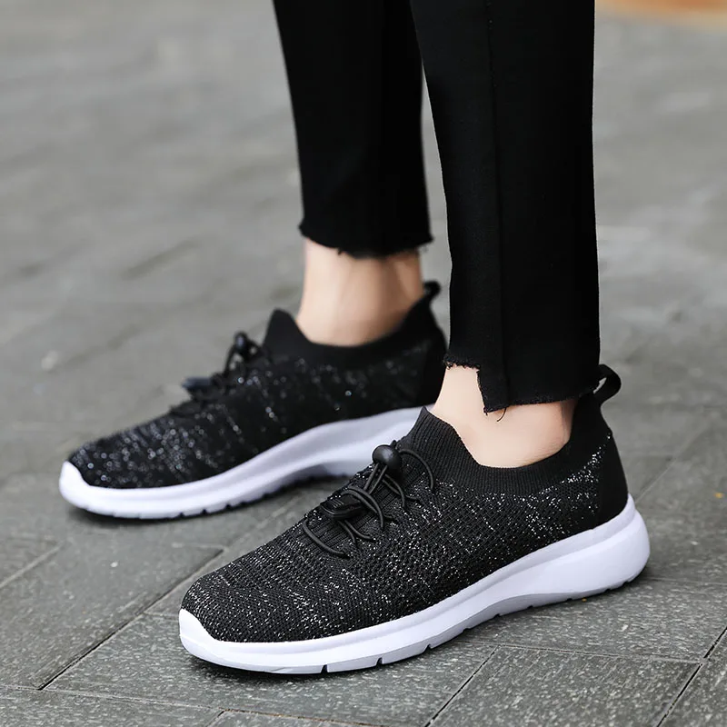 

WDZKN 2021 Summer Air Mesh Shoes Women Slip On Sneakers Lightweight Breathable Stretch Knitted Sock Shoes Women Sneakers H1923