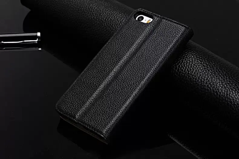 Solque Чехол-книжка из натуральной кожи для iPhone 5SE SE 5S 5, роскошный Магнитный смарт-чехол с подставкой, тонкий чехол для iPhone SE Litchi