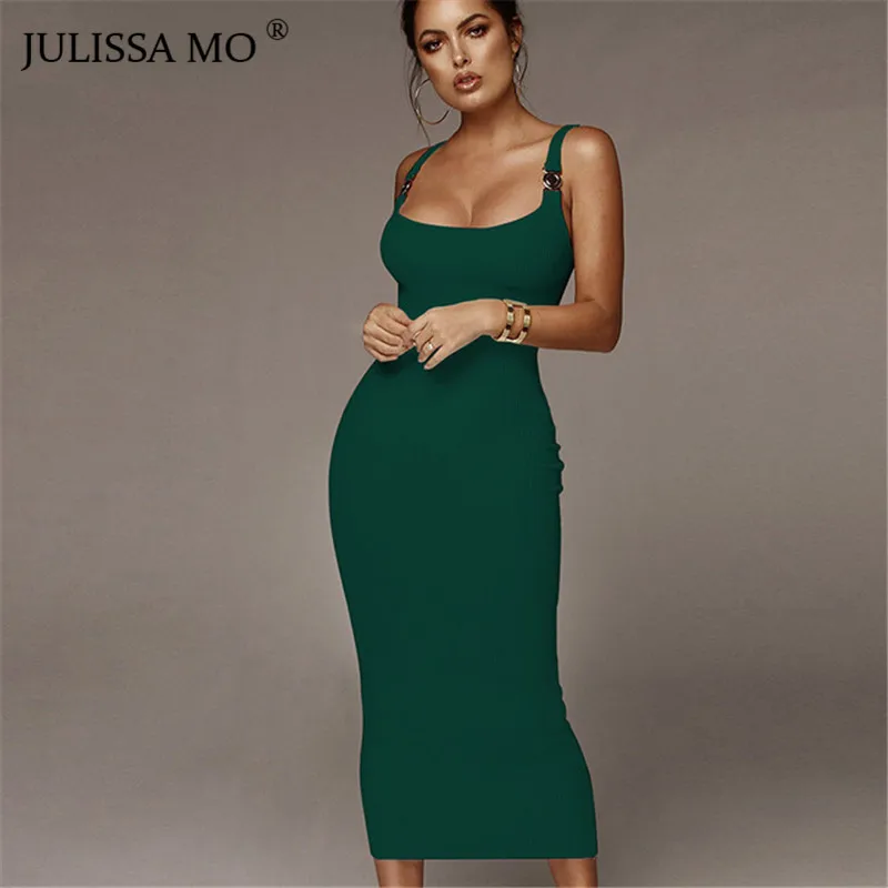 Женское трикотажное платье JULISSA MO на тонких бретельках с открытой спиной