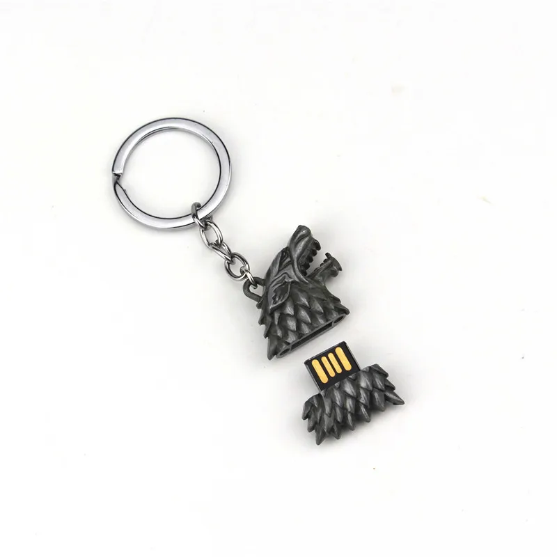 Новая мода новая Игра престолов STARK sigil Direwolf USB флешка брелки кольцо фильм