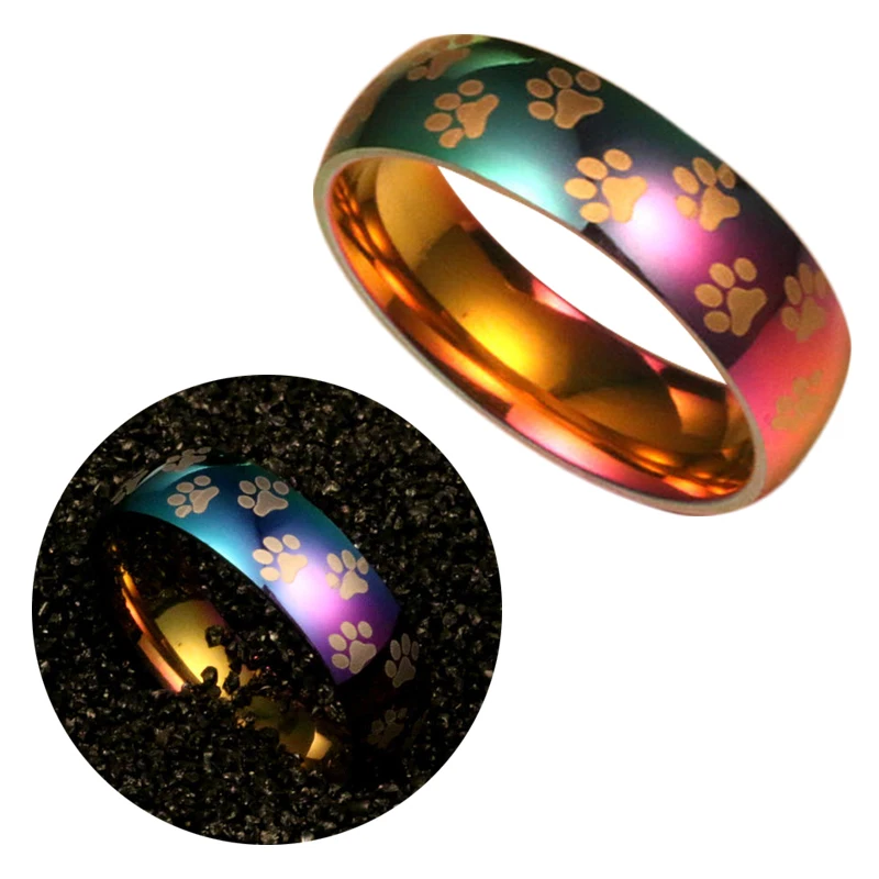 Женское кольцо из нержавеющей стали с принтом лапы 1 шт.|pcs rings|ring ringfashion rings |