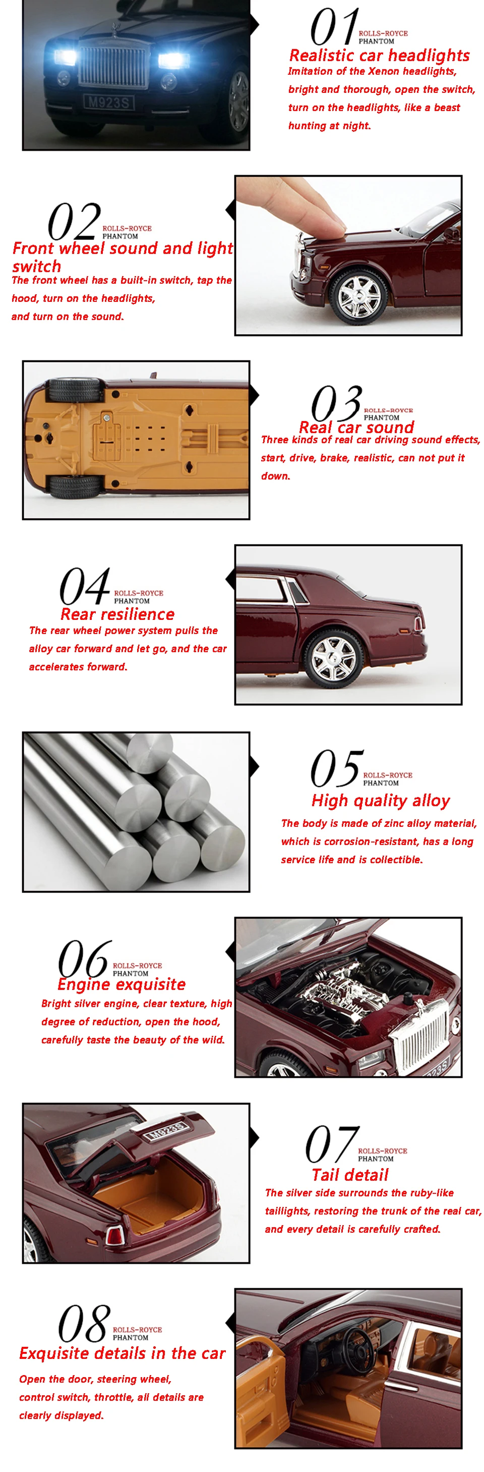 1:24 Rolls Royce машина Diecasts игрушечный транспорт горячая модель колеса автомобиля с машиной Горячая дверь колеса может быть открытая игрушка