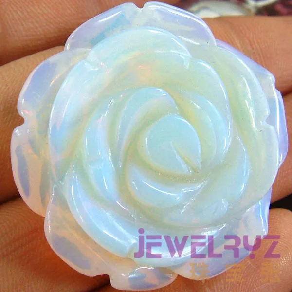 2020 New Arrival Fashion Beautiful Man-made Opal Rose Pendant Stone Flower Figurine Lucky Jewelry for Gift RP01# | Украшения и