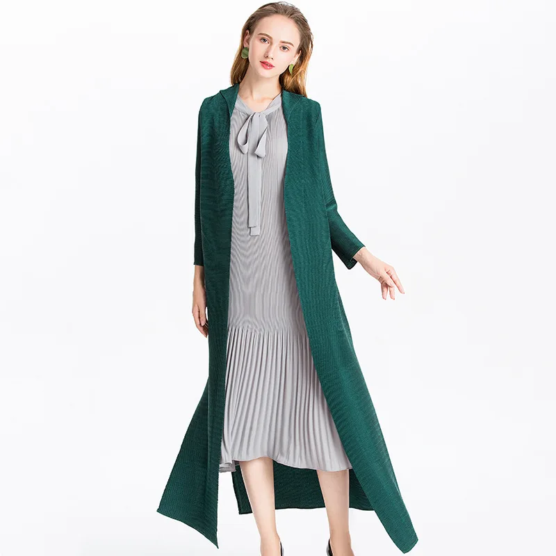 Changpleat 2019 новые весенние однотонные женские плащ Тренч Miyak плиссированные модные