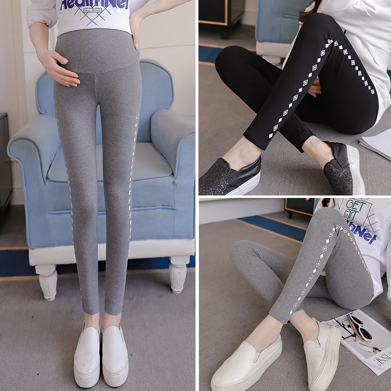 

Fashion spring and autumn pregnant women leggings high elastic maternity clothes stomach lift pants printing pregnancy library