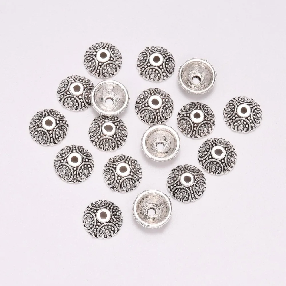 

20pcs/Lot 10mm Round Bead Caps End Alloy Loose Sparer Caps Receptacle Flower Torus For DIY Beads Jewelry Making Accessories
