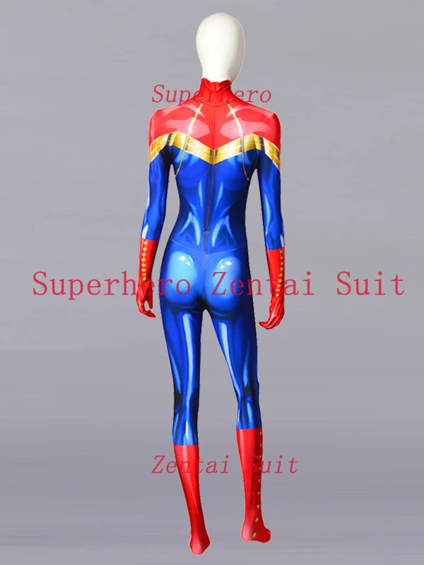Ms. Marvel Carol костюм кары Дэнверс спандекс 3D принт женский супергерой костюмы