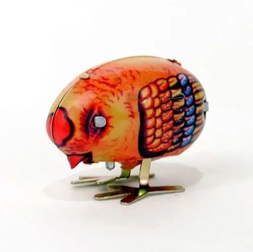 BidExpress Wind Up Chick Tin Toy Clockwork Spring Pecking Vintage Style | Игрушки и хобби