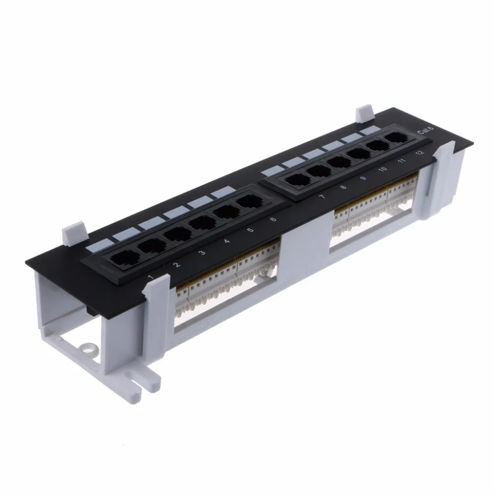 Сетевой адаптер с 12 портами Ethernet LAN патч-панель CAT6 RJ45 сетевое настенное крепление