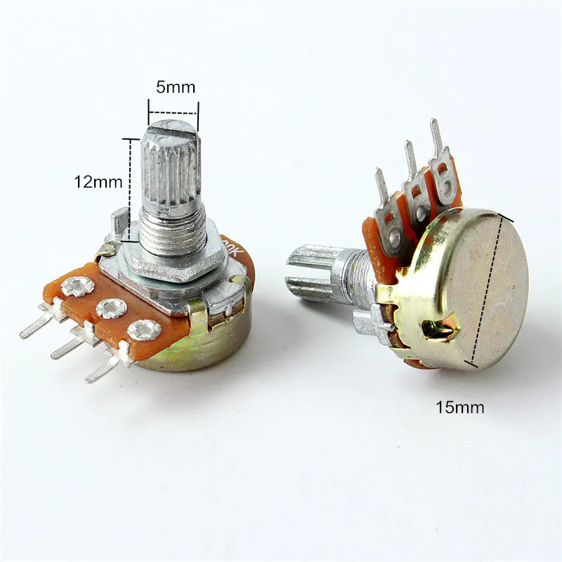 5 шт./лот линейный потенциометр 1K Ohm 5K 20K 100K 220K набор для Arduino стартовый обучающий
