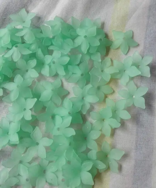 light green Модный акриловый цветок свободные бусины головной убор пластиковые бусины "сделай сам" для изготовления ювелирных изделий смешанных цветов 22 мм 100 шт y1011 - Цвет: light green