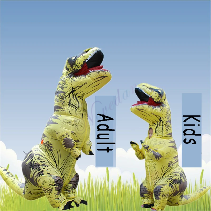 Надувной костюм динозавра для взрослых и детей, костюм T REX, маскарадный костюм, маскарадный костюм на Рождество и Хэллоуин для мужчин и женщин