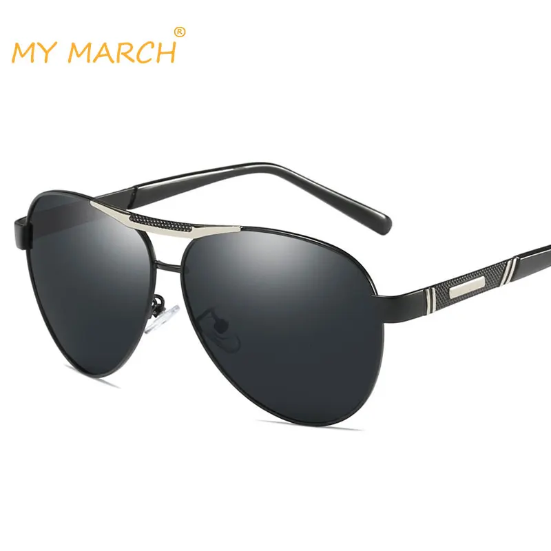 MYMARCH классические мужские солнцезащитные очки в стиле пилота металлическая
