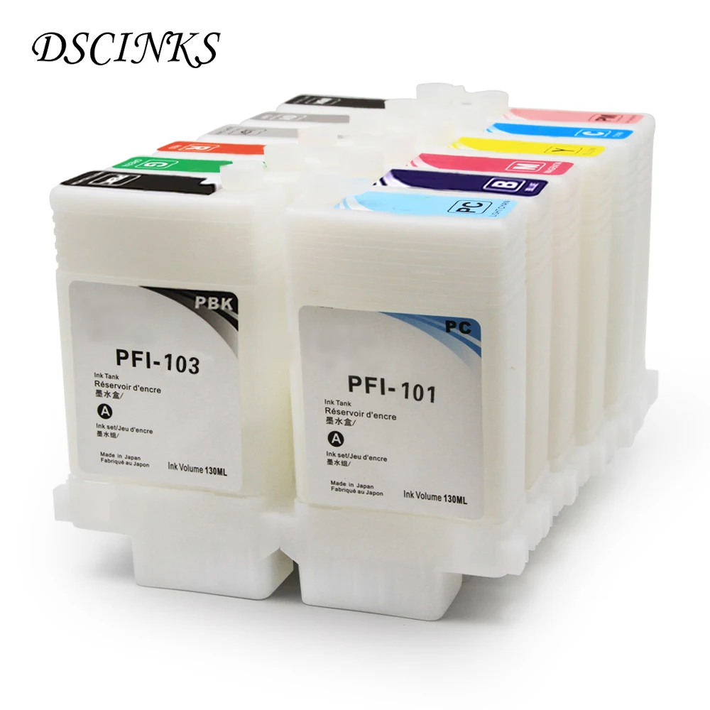 12 шт. 130 мл PFI 101 103 многоразовый картридж для Canon IPF5100 IPF6100 IPF6200 IPF 5100 6100 6200 с чипом