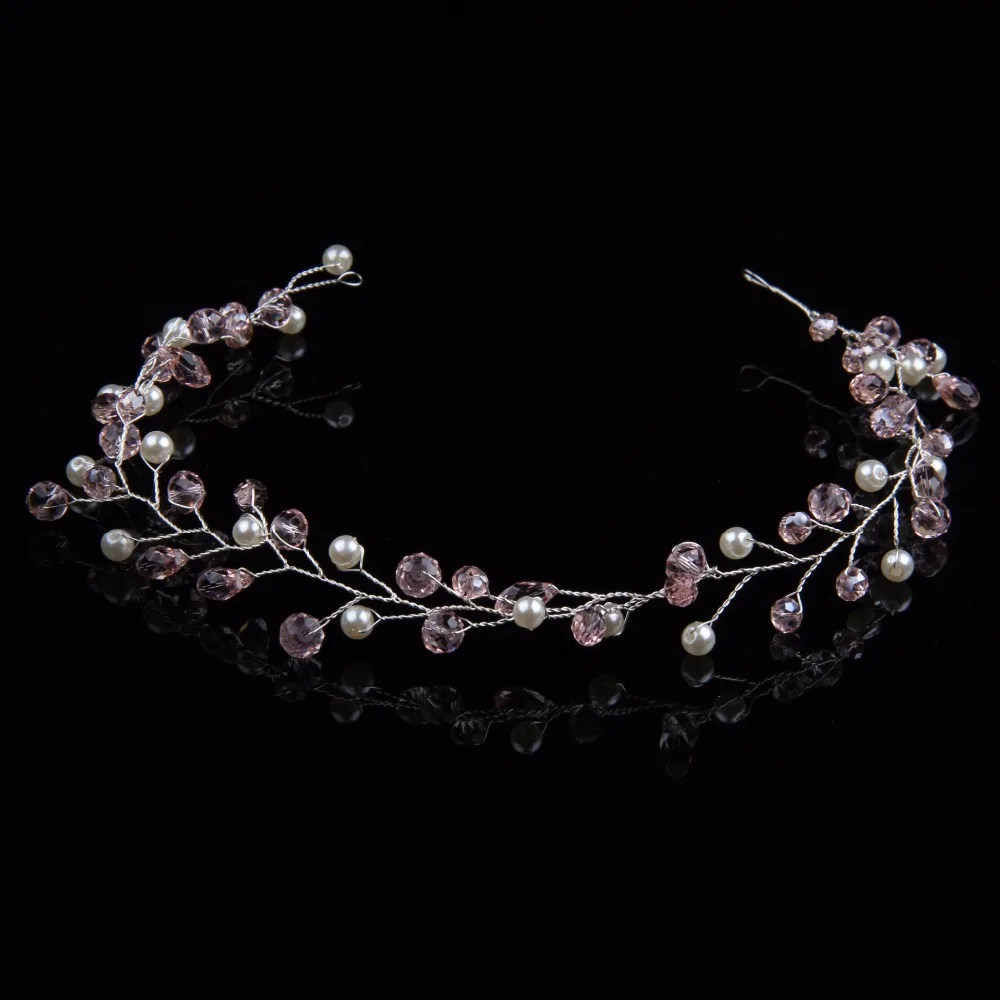 New Women Crystal Headbands Handmade Pearl Rhinestones Bride Hair Jewelry Elegant Wedding Headband Accessories Free shipping | Украшения и