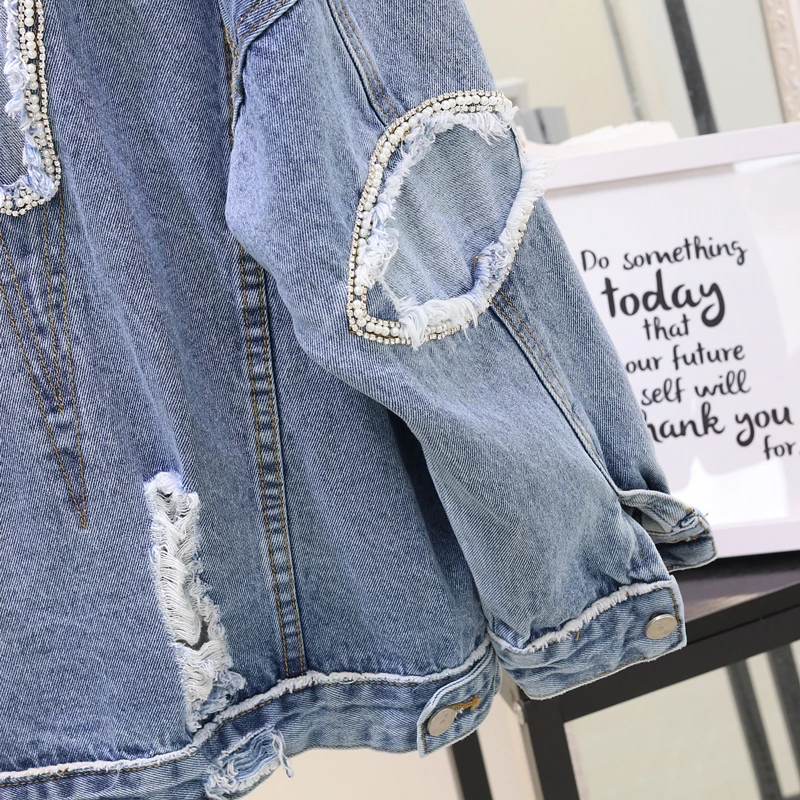 Женская джинсовая куртка асимметричного покроя осенняя Повседневная Свободная