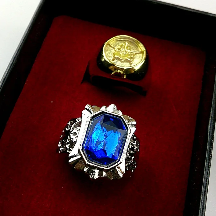 rings set2 Черный Дворецкий аксессуары для косплея Ciel Phantomhive кольцо ожерелье из мультфильма Подвески Браслеты значок набор для подарка - Цвет: rings set2