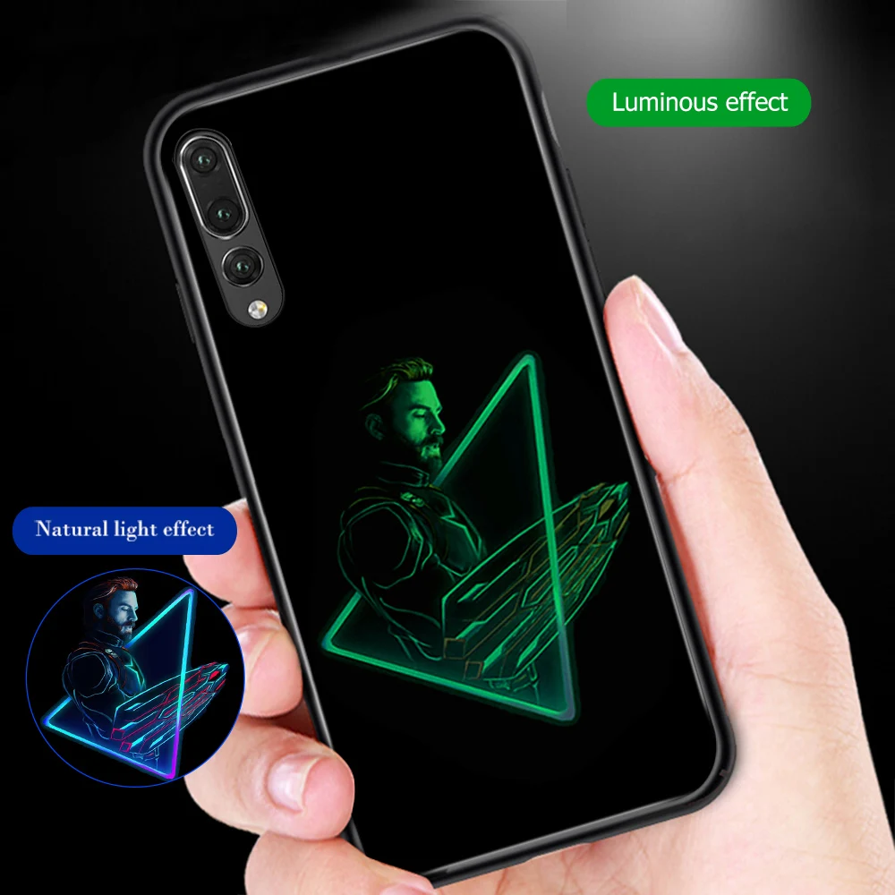 ciciber for Huawei P30 P20 Lite Pro Mate 20 Nova 3e 4e Tempered Glass Cases Back Cover Honor 10 Marvel Iron Man |